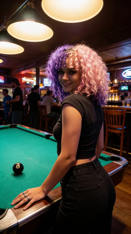 AI Carousel Generator 8-Ball Strike Pool style sample: gritty urban pool