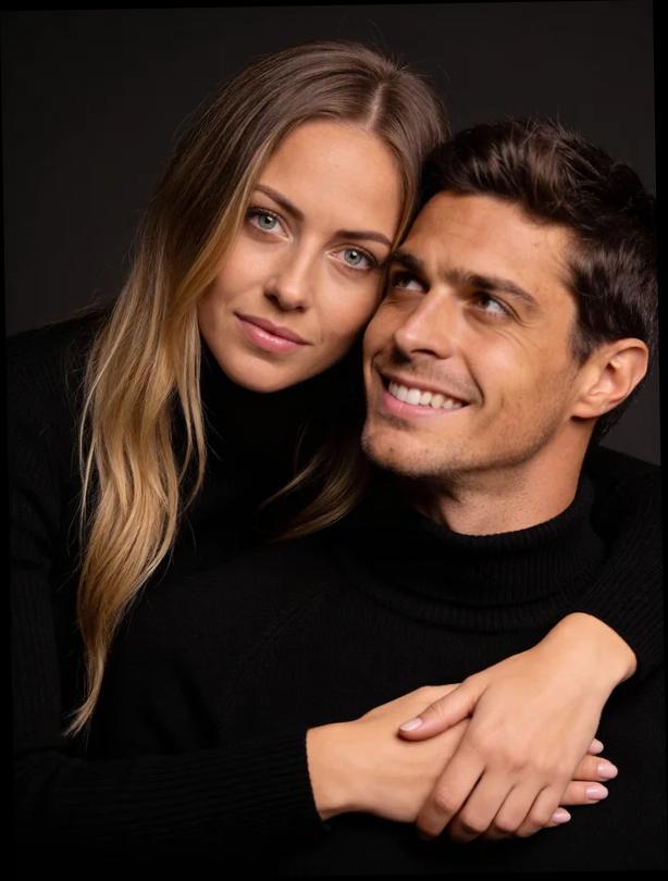 AI couple photoshoot with a candid, natural look