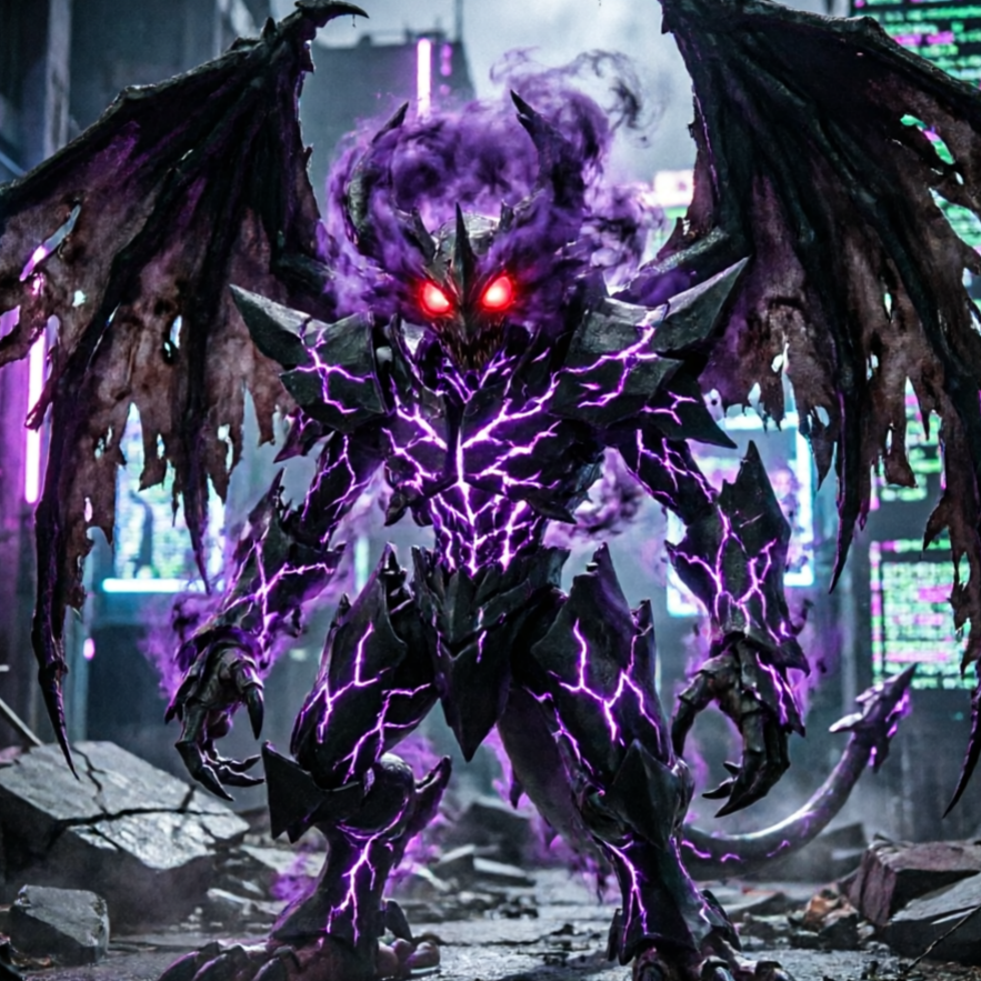 AI Digimon Generator style sample: Shadowy Dark
