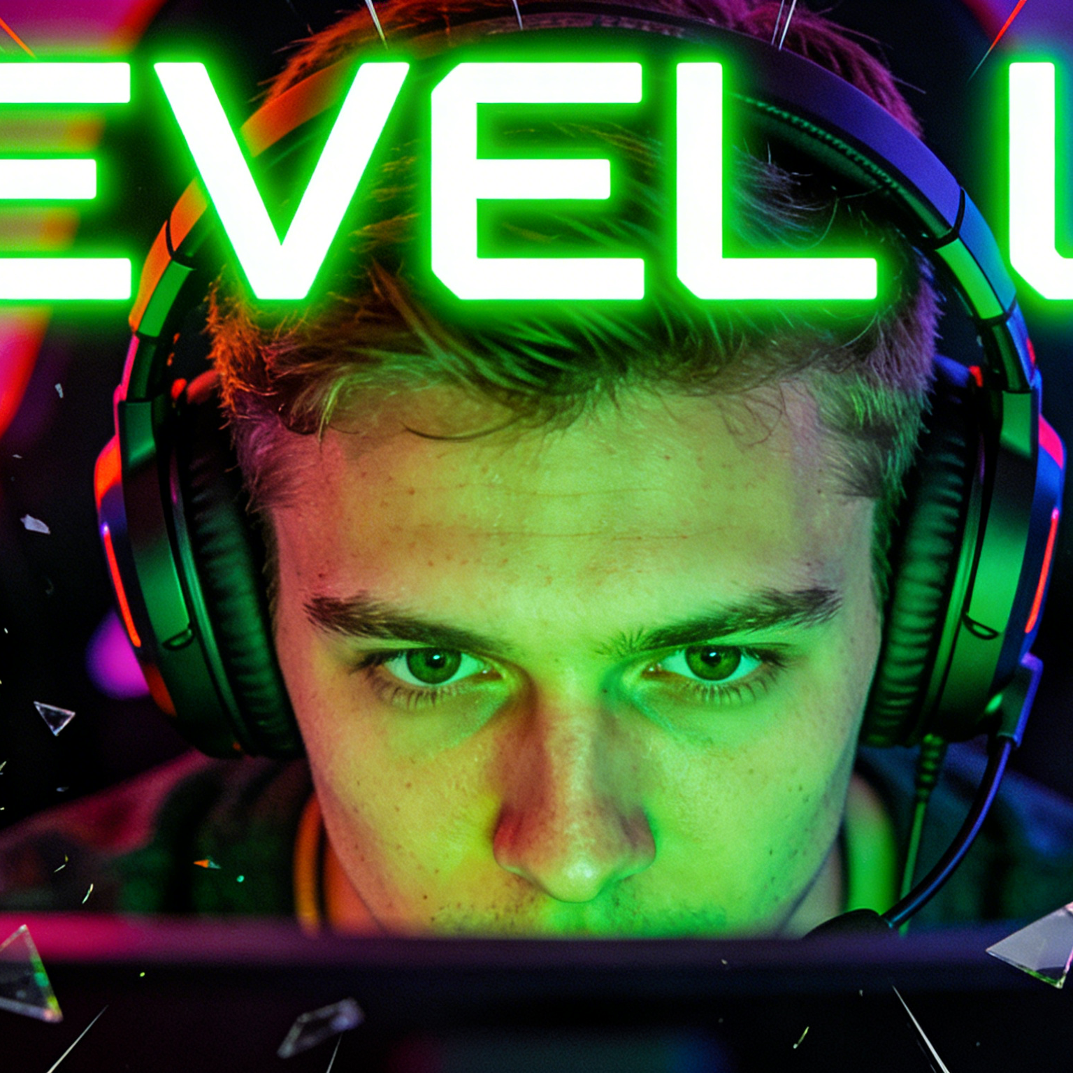 게이머와 "레벨 업" 문구가 있는 **Seedance** e스포츠 토너먼트 전단지