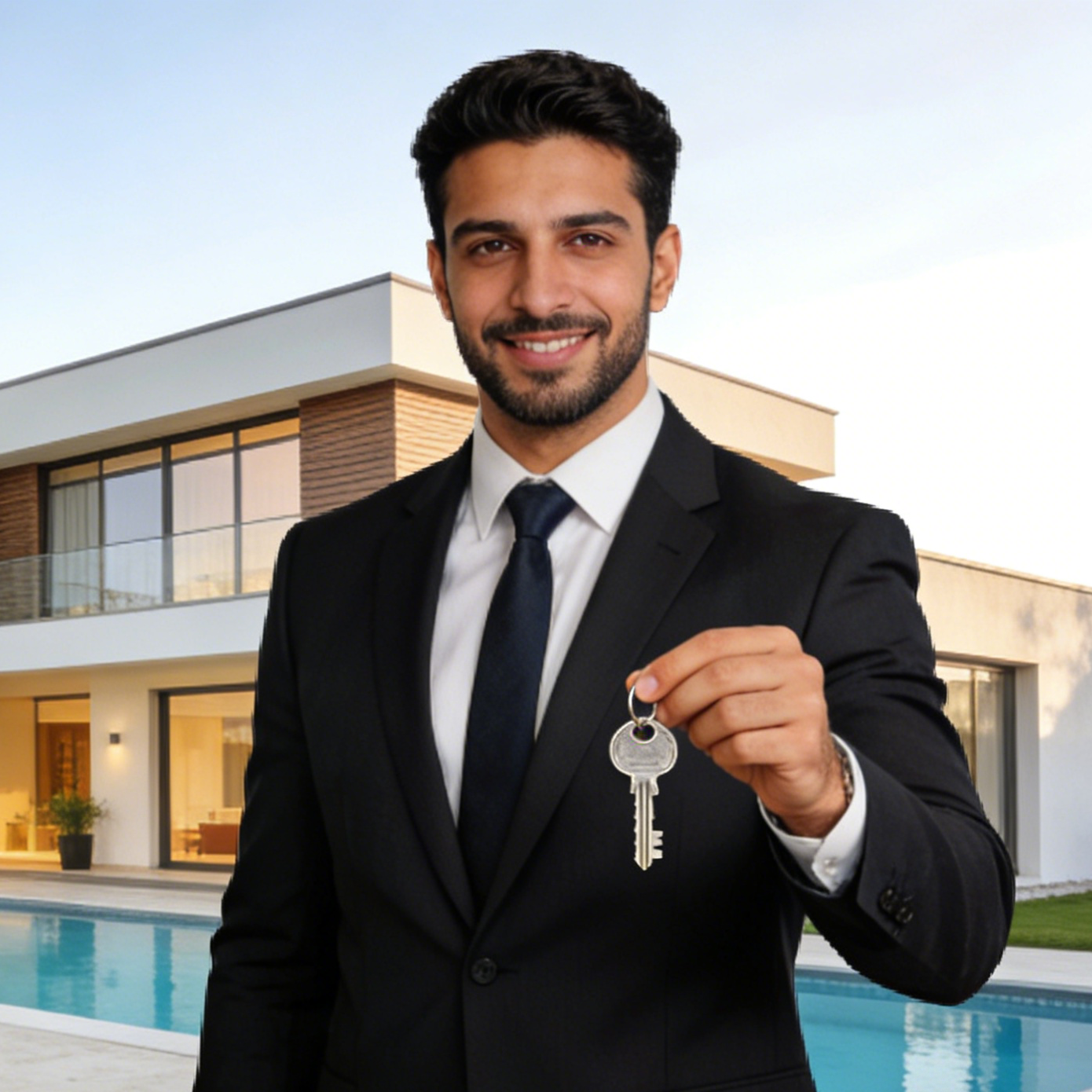 부동산 전단지, 중개인 및 황금색 HOME 브랜딩 포함