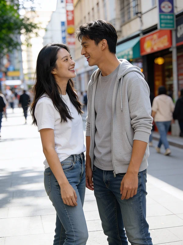 Example of removing a person from a travel or landscape photo