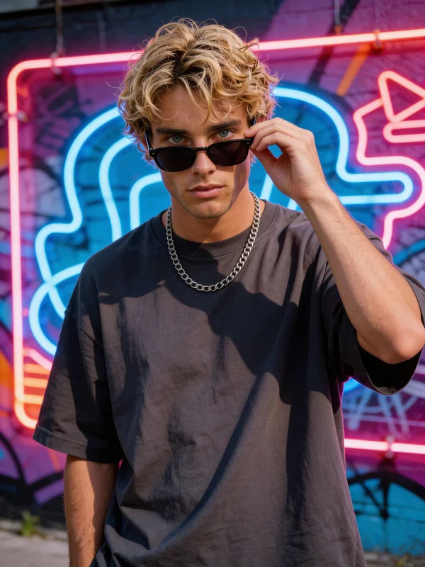 AI Male Portrait Generator Neon And Graffiti