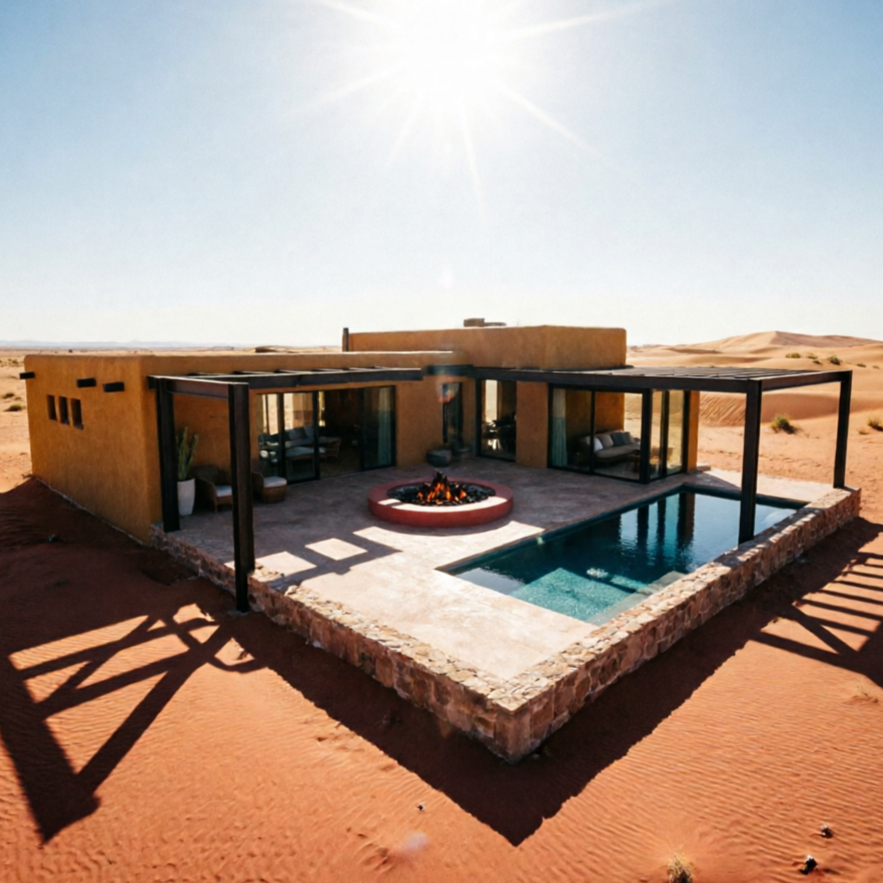 AI Mansion Generator style sample: desert oasis villa