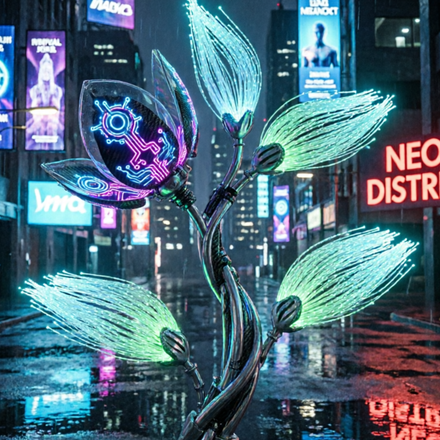 AI Plant Generator style sample: cybernetic plant forms