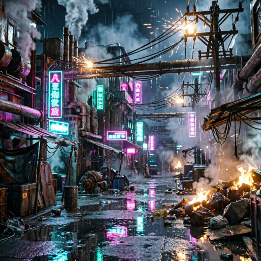 AI Village Generator steampunk style sample