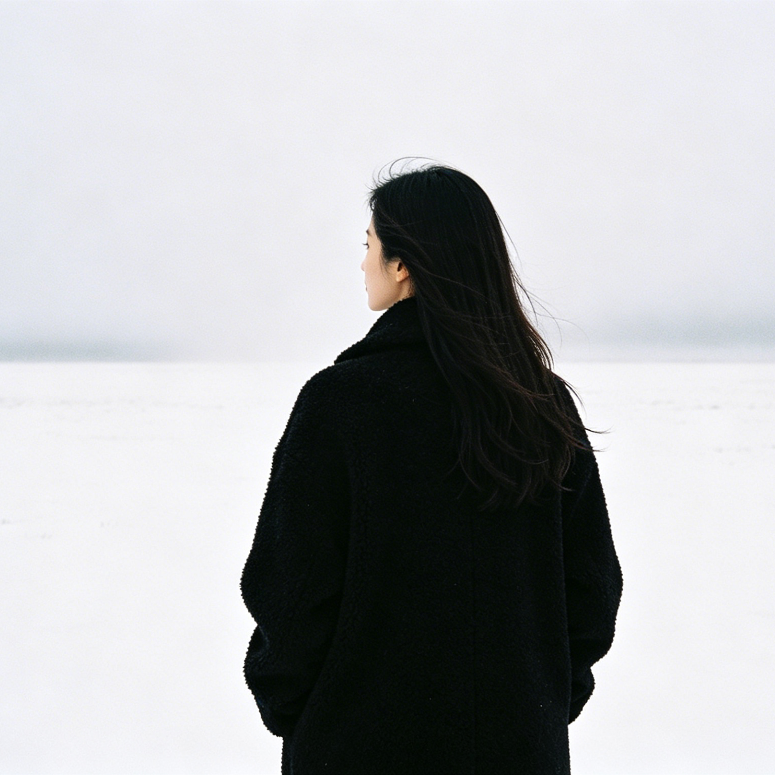 AI Visual Art Generator style sample: a lone figure in a vast,