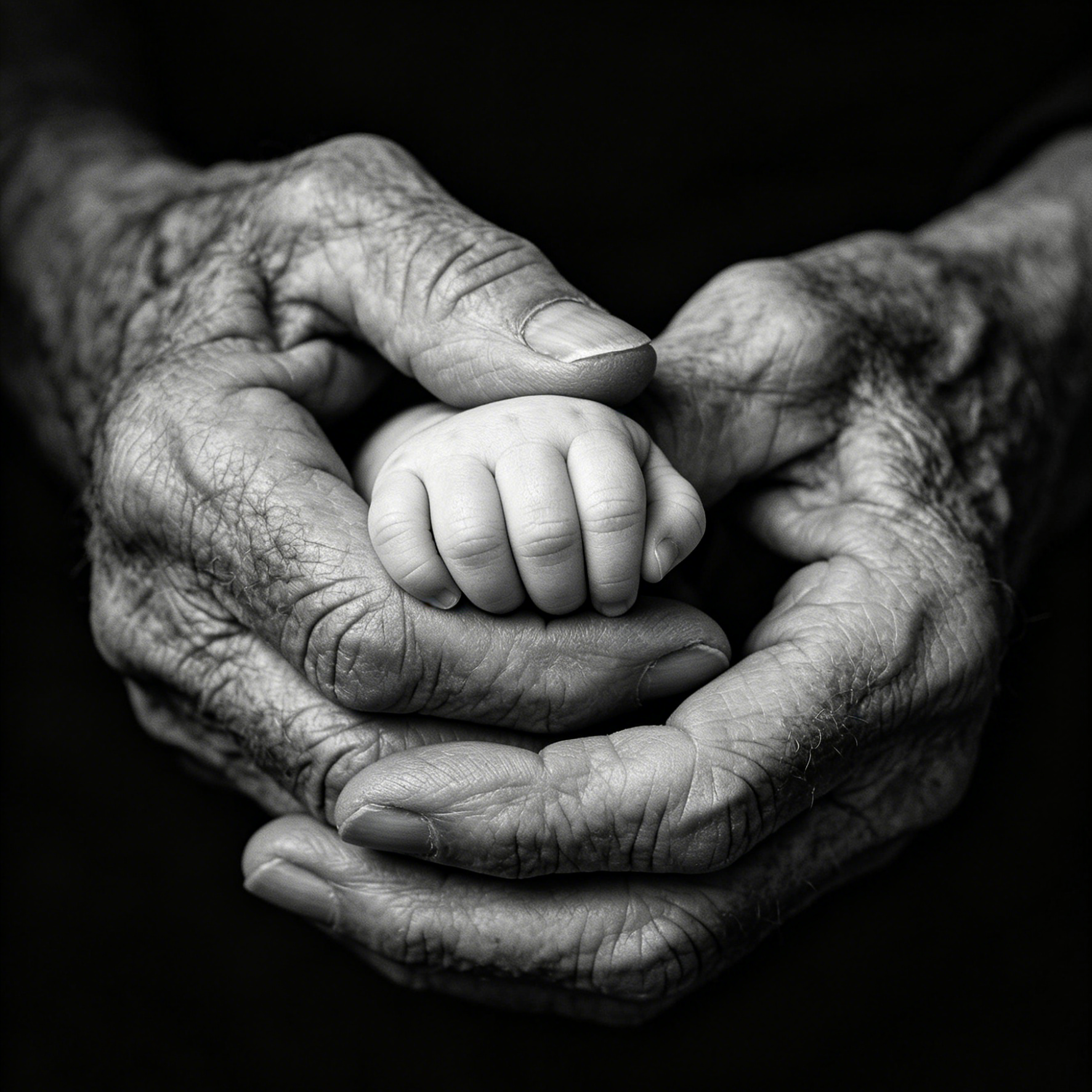 AI Visual Art Generator style sample: high-contrast black and white shot of