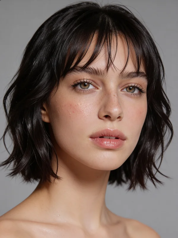 Imagem gerada por IA ilustrando um cabeleireiro mostrando a um cliente uma prévia realista de um novo corte de cabelo durante uma consulta