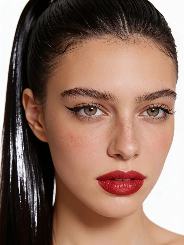 주근깨, 속눈썹, 입술 질감을 보존하는 AI 메이크업 클로즈업 인물 사진
